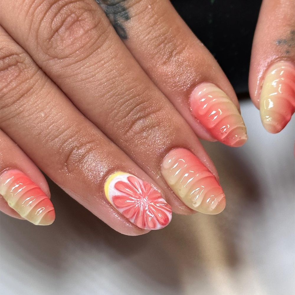 grapefruit nails