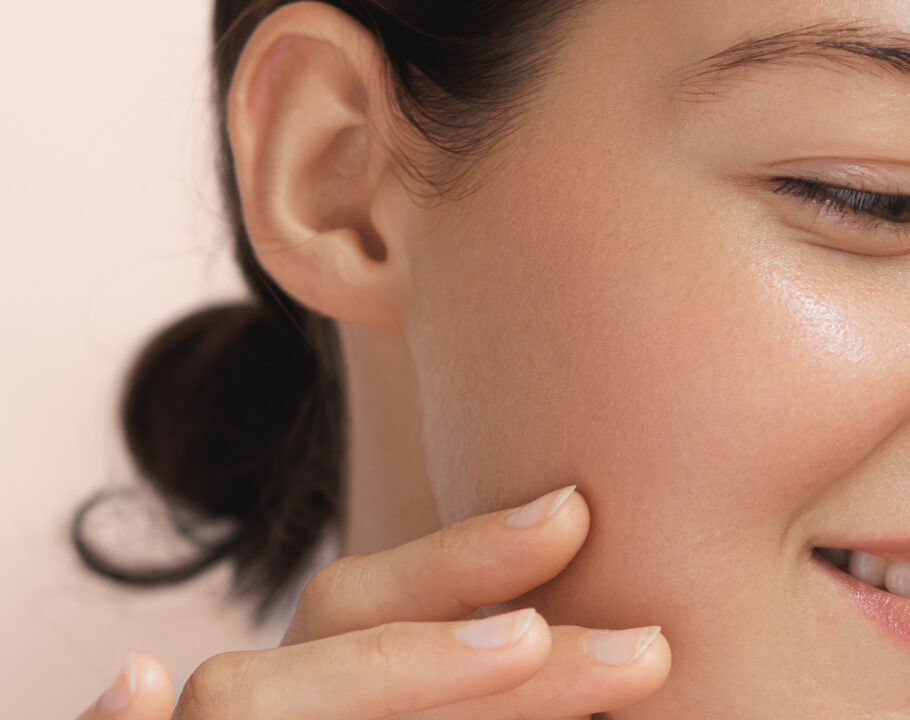 zoomed in portrait of woman side profile