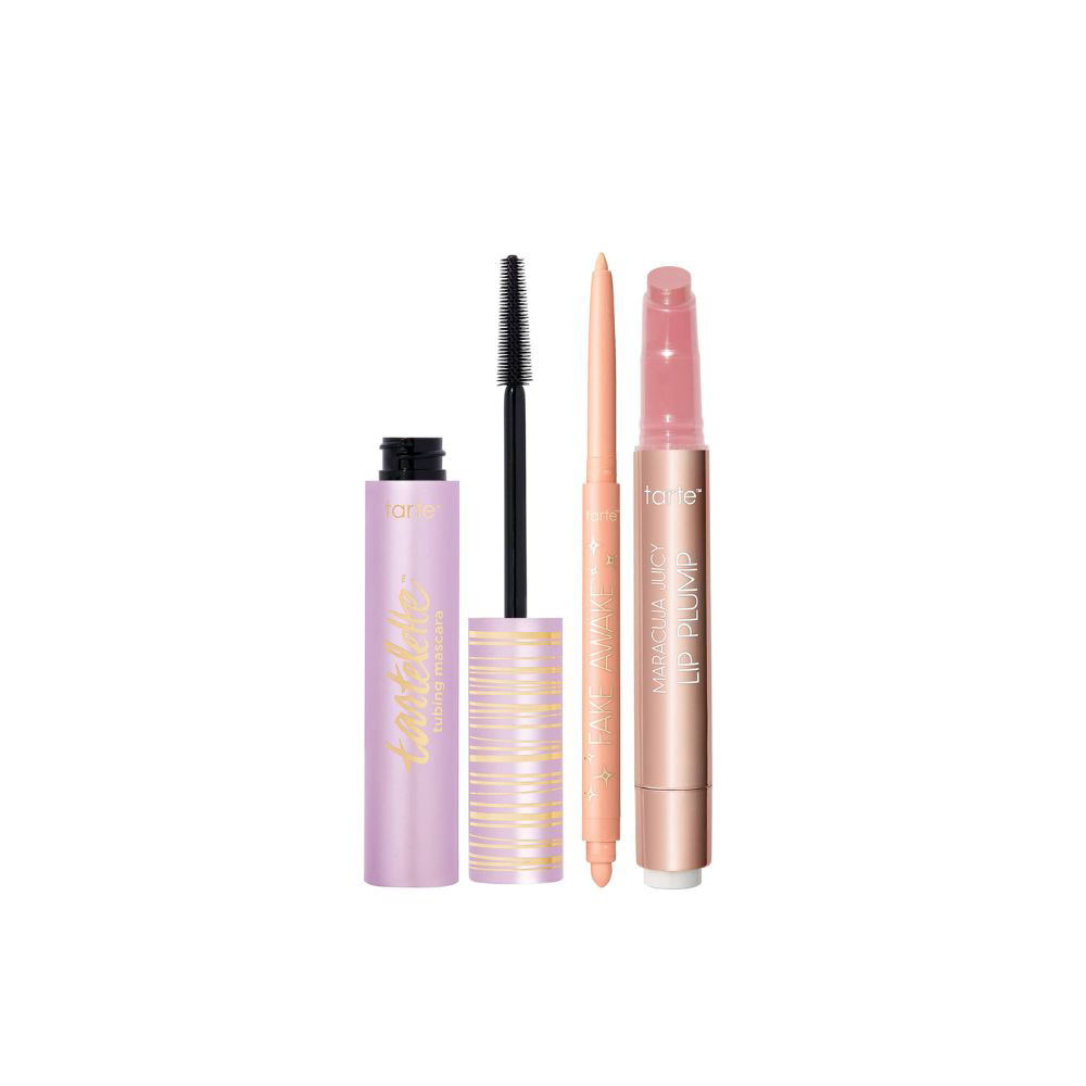 Tarte Best-Sellers Trending Trio including tartelette™ tubing mascara, maracuja juicy lip plump and fake awake™ eye highlight eyeliner