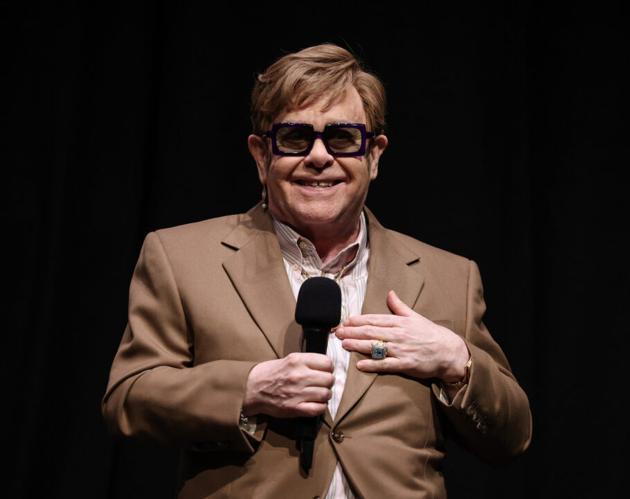 Elton John onstage during the Elton John: Never Too Late European debut as part of the London Film Festival at Southbank Centre - Royal Festival Hall on October 10, 2024 in London, England.