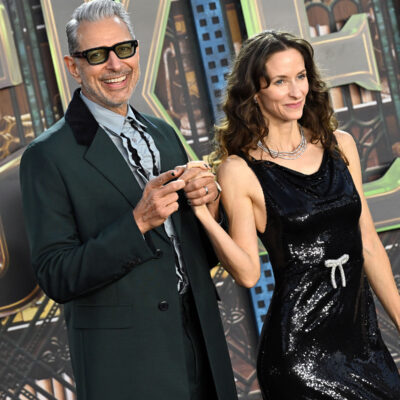 Jeff Goldblum and Emilie Livingston attend the Los Angeles Premiere of Universal Pictures "Wicked" at Dorothy Chandler Pavilion on November 09, 2024 in Los Angeles, California.