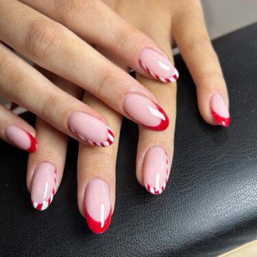 candy cane french tips