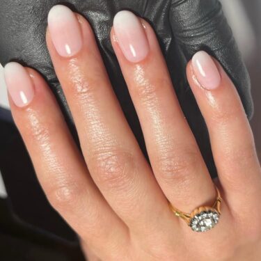 An ombre style French manicure