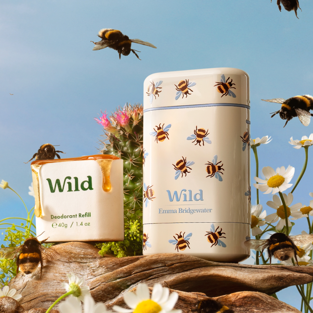 Wild Cosmetics Refillable Bee Case with Honey & Cactus Flower